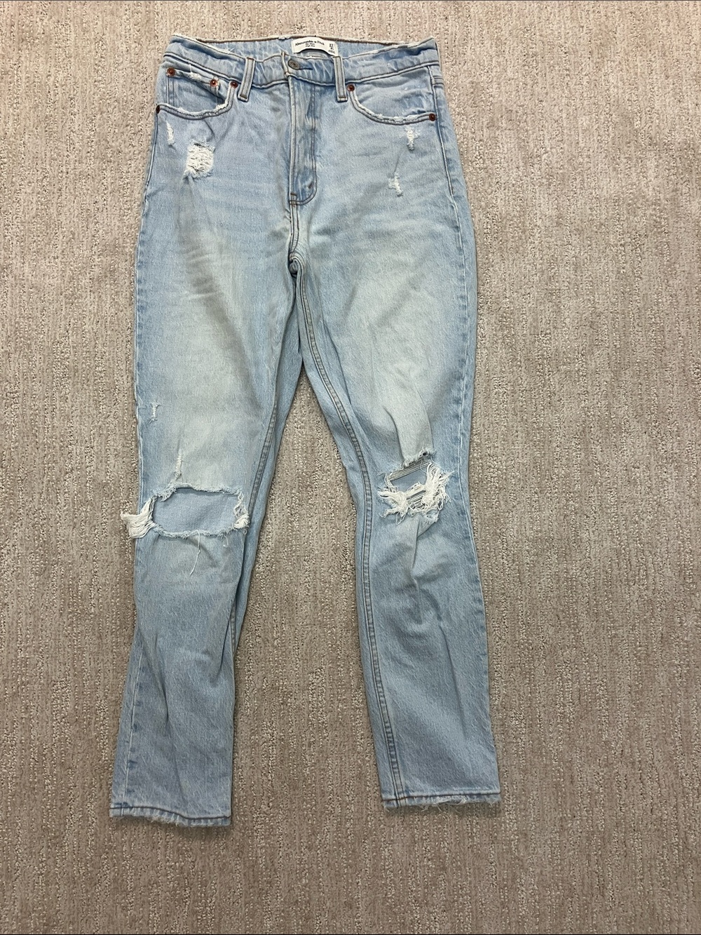 Abercrombie & Fitch Light Blue Skinny Distressed Jeans